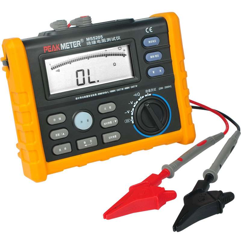 华谊MS5203数字兆欧表50V 100V 250V 500V 1000V绝缘电阻测试仪