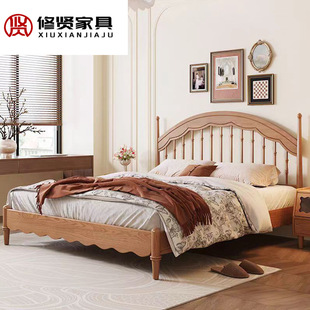 北欧法式复古实木床现代简约民宿1.5米温莎床家用主卧1.8米双人床