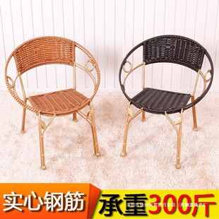 藤凳子藤椅小藤椅子居家小凳子户外时尚塑料矮凳子靠背椅铁艺茶几