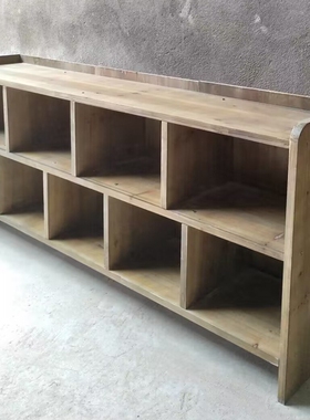 9W全实木儿童置物书架家用落地矮书柜客厅格子收纳柜多层储物柜M0