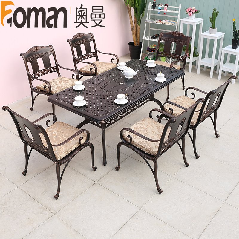 铸铝户外桌椅庭院花园阳台室外外摆酒吧茶座简约休闲餐桌椅子组合