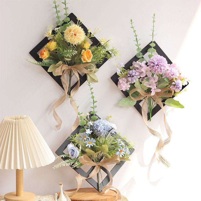 电视背景墙面创意仿真花挂件客厅玄关餐厅墙壁绿植花艺装饰品