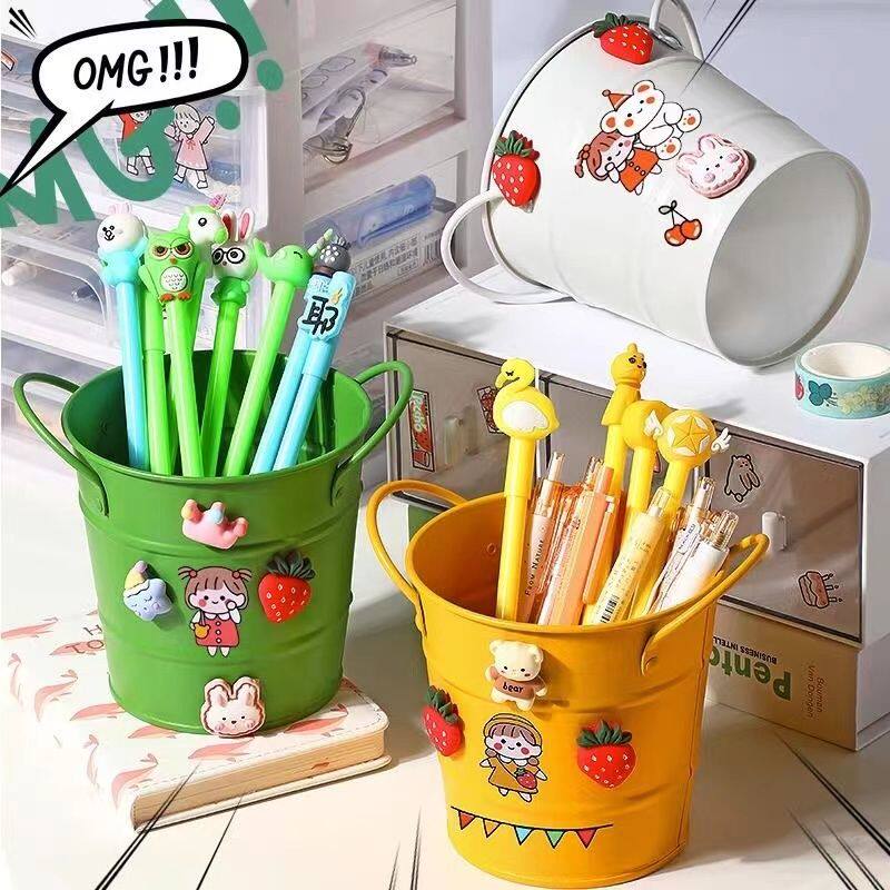 幼儿园儿童创意小铁桶网红桌面铁桶笔筒花盆双用收纳小桶置物筒