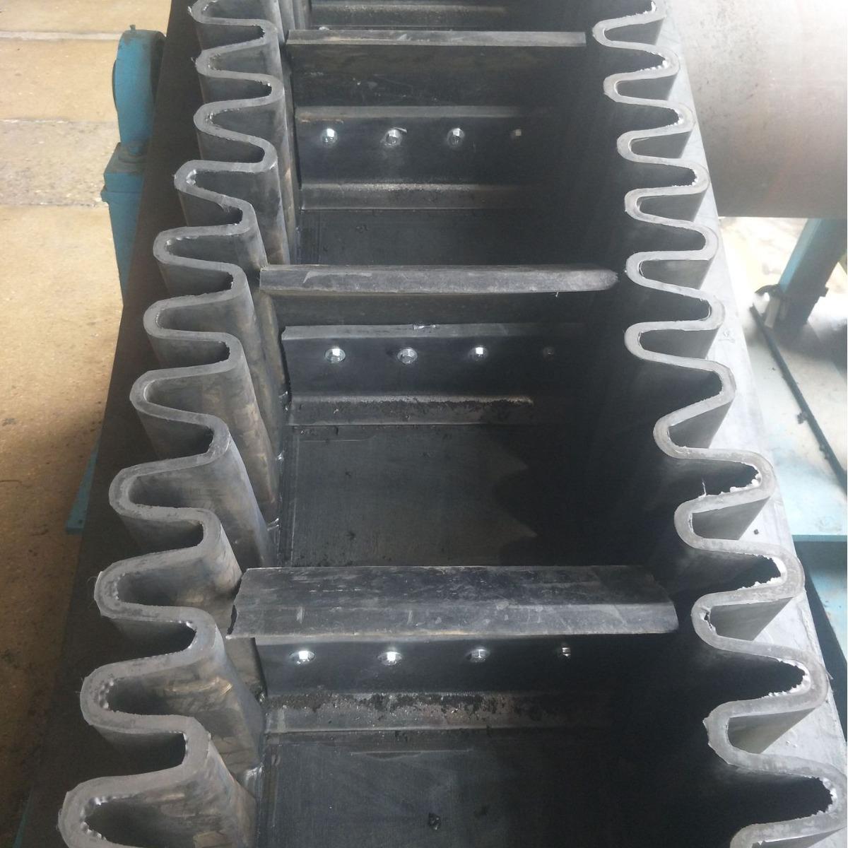 钢丝绳挡边输送带ST1250双层防撕裂加强型挡边输送带环形裙边带
