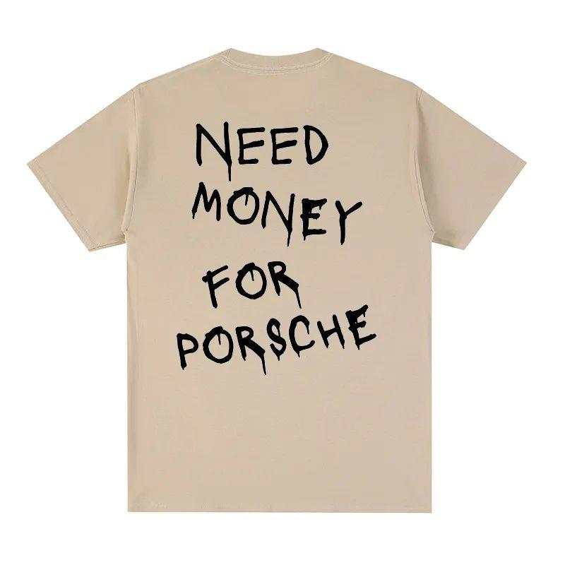 Need Money Vintage T-shirt funny Japan anime Cotton Men T sh 男装 T恤 原图主图