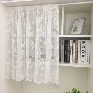 窗纱帘 卧室门帘 布纱遮光好看飘窗帘书柜帘短蕾丝帘百叶门帘降