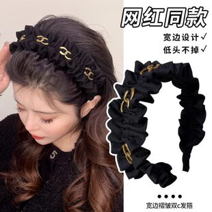 高头箍网红高级早秋发卡头饰压发新款 宽颅顶发箍女气质2023边感款
