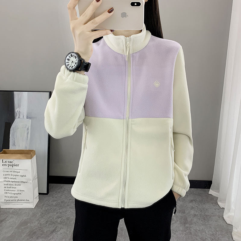 抓绒外套女男冲锋衣内胆加绒加厚双面绒户外摇粒绒开衫卫衣男暖绒