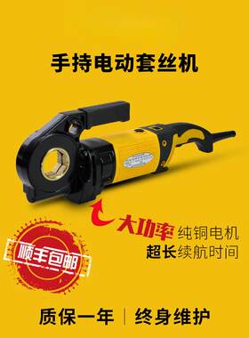 虎王电动手持式套丝机绞丝机轻型镀锌管4分2寸板牙车丝套丝工具