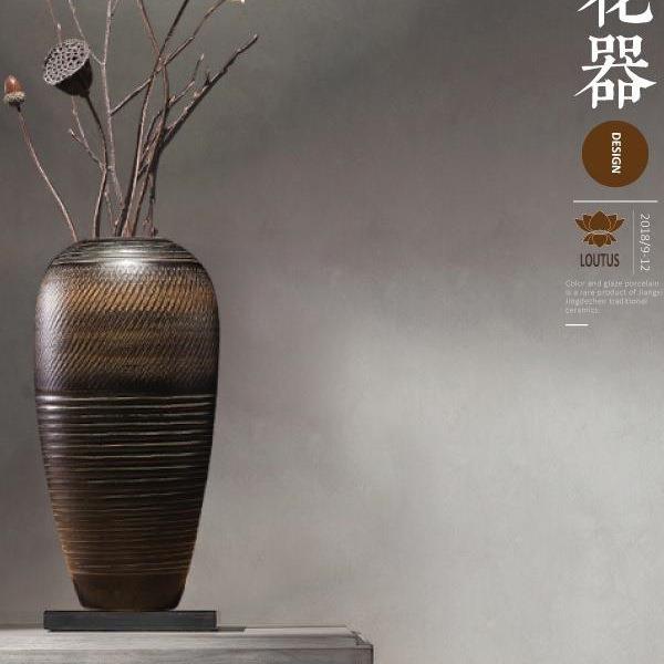 餐桌上的装饰品插干花的花瓶陶艺瓷器工艺品摆件客厅家居摆设创意