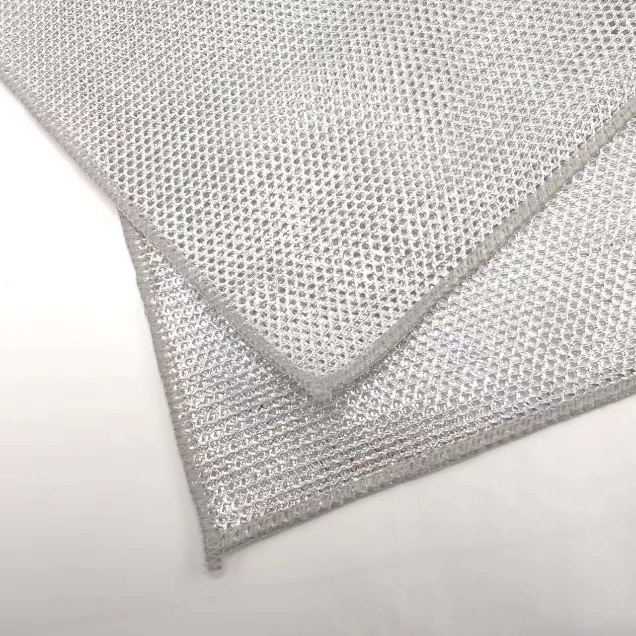 加厚30*30钢丝洗碗布 双层双面银丝清洁布 厨房专用钢丝球抹布洗