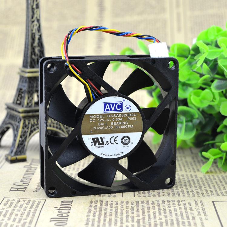 AVC 8020 12V 0.60A DASA0820B2U 8CM 8厘米 4线 CPU 机箱风扇