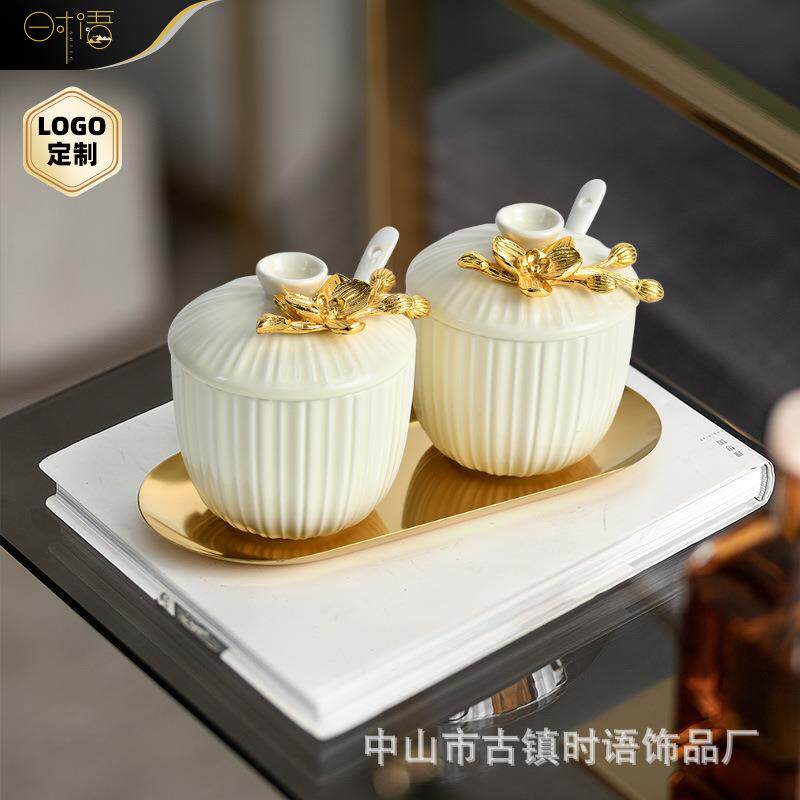 陶瓷调味罐组合高颜值调味盒家用组合装调料罐厨房盐调味罐收纳盒