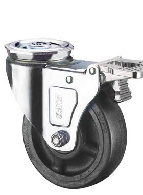 耐高温260度尼龙PA万向脚轮孔顶向荣3寸带双刹车Z03S-03A-75-652