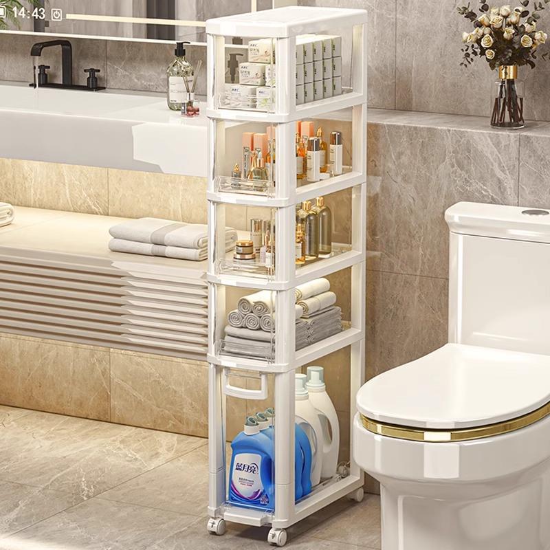夹缝收纳架浴室落地置物架卫生间厨房家用缝隙多层架子防水储物柜
