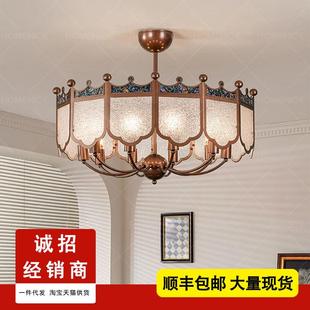 中古风客厅吊灯2025新款美式复古大厅主灯高级感法式餐厅卧室灯具