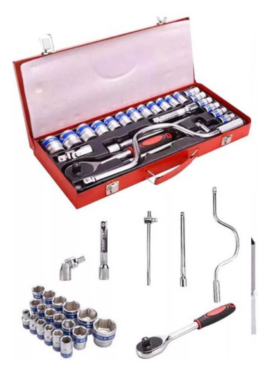 24件铬钒钢套筒扳手工具箱