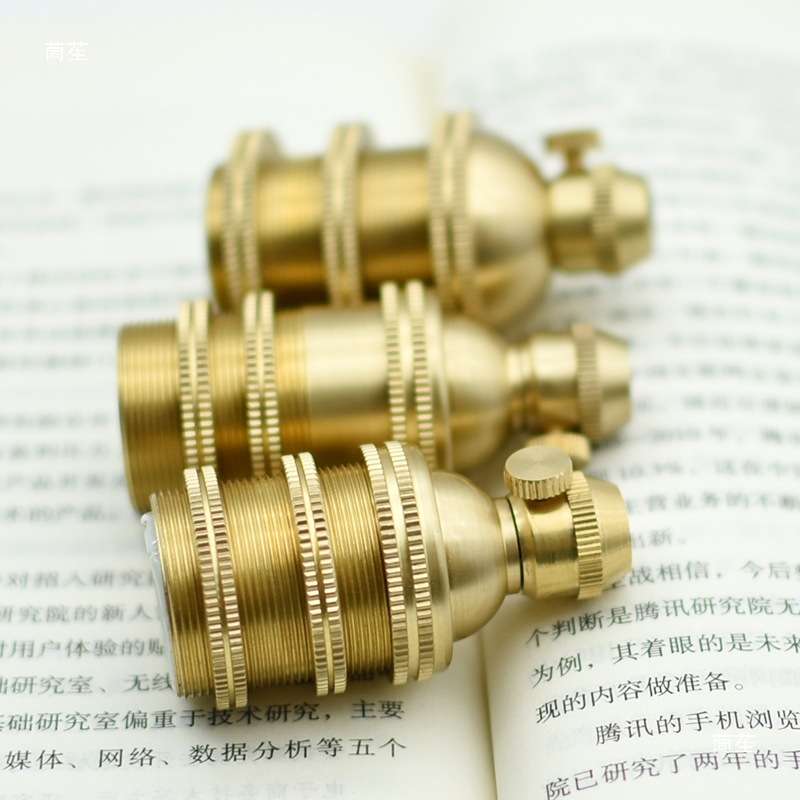 日式复古怀旧全铜小吊灯头民宿个性灯具配件玻璃陶瓷灯罩卡环小口