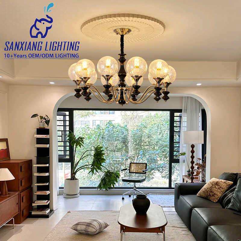 美式客厅吊灯中古风设计师大厅主灯2025新款高级感法式复古餐厅灯