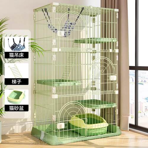 高档卷尾巴猫笼子家用室内带厕所大号超猫咪窝由别墅大自空舍间猫