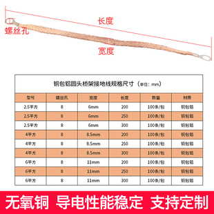 铜包铝桥架接地线铜编织带镀锡铜扁线配电柜过门跨地连接线4 6平