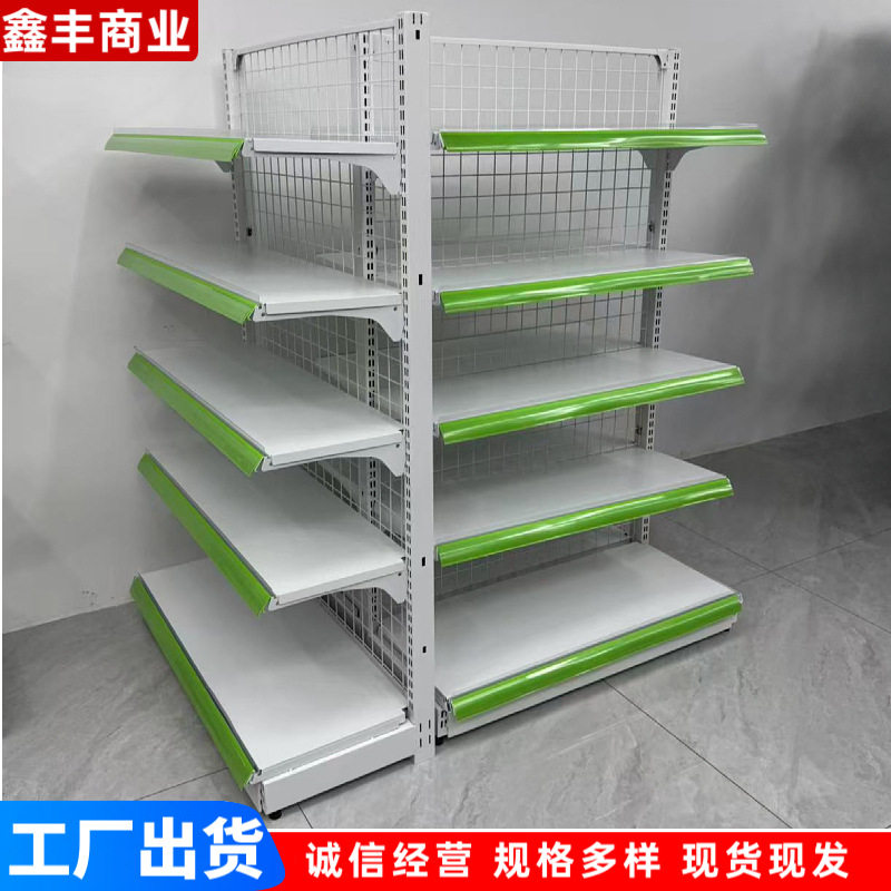 厂家供应商场超市货架单双面多层可调节便利店零食置物展示架柜