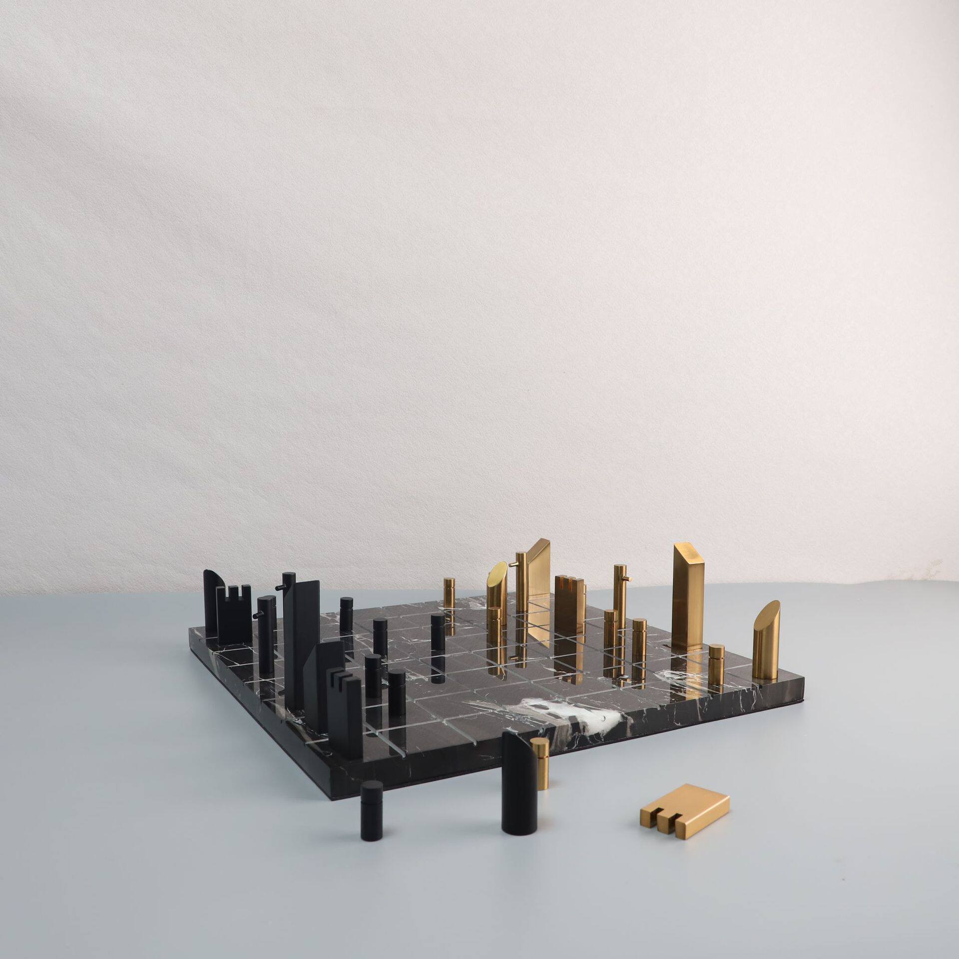 北欧创意金属大理石棋盘样板房电视柜卧室书房客厅桌面家居饰品摆