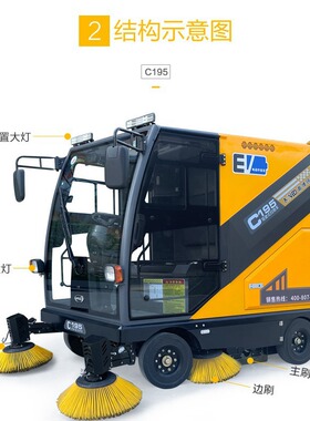 南博C195道路清扫车新能源纯电动扫地车工厂街道环卫小区用保洁车