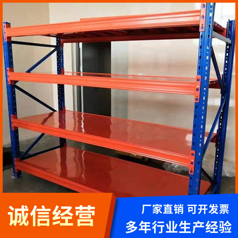 仓库中型层板货架加厚层板P管横梁置物架仓储归置货物快递存放架