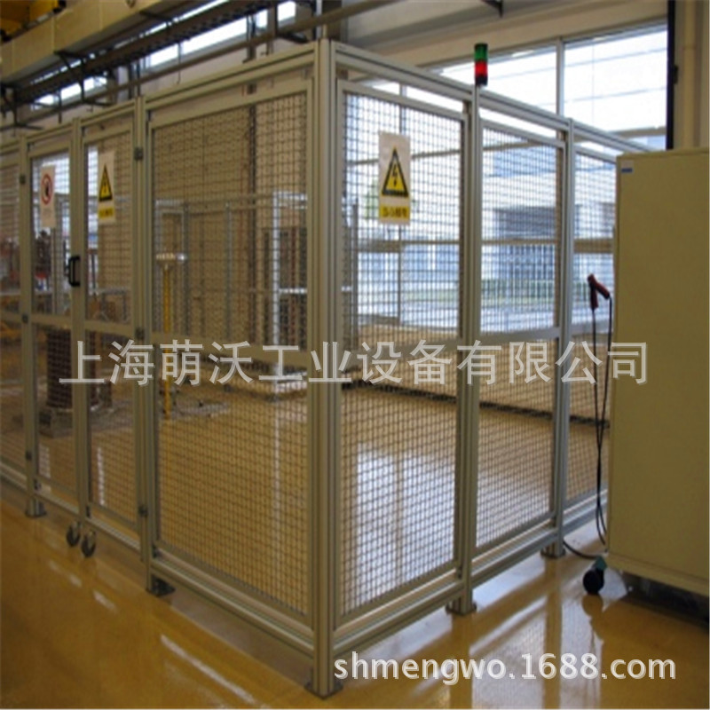 铝合金镀锌网片制作加工 40型材制作汽车产线围栏 机器人护栏定制