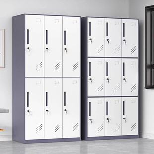 更衣柜六门工厂车间铁皮存包柜储物柜健身房换鞋柜带锁衣柜员工柜