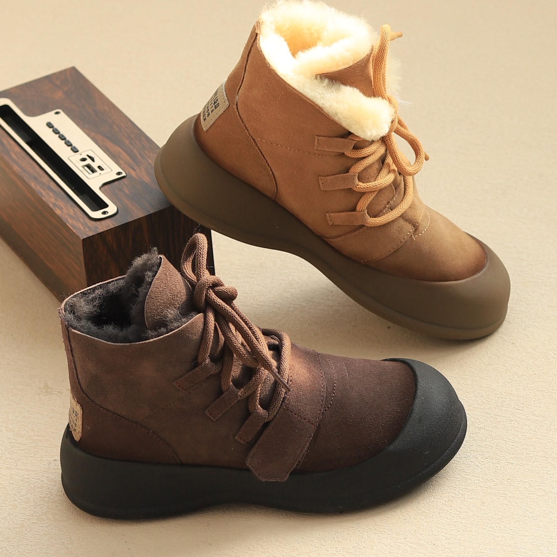 羊皮毛一体雪地靴女冬季加绒