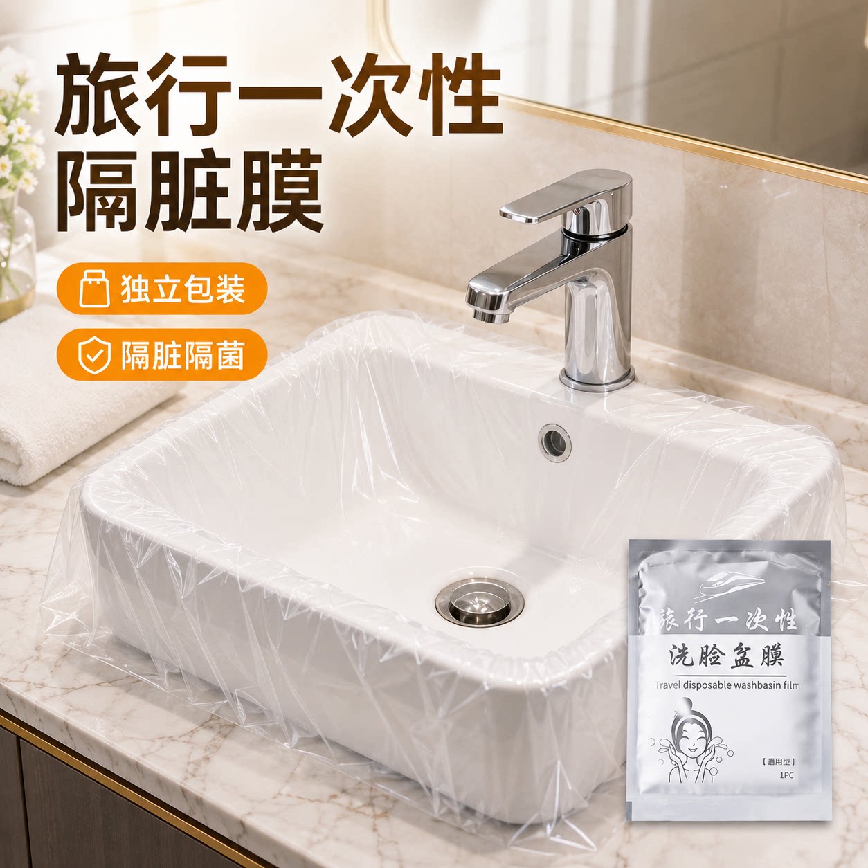 一次性洗手盆隔脏膜出差旅行酒店洗漱盆隔离袋贴身洗衣防脏用品