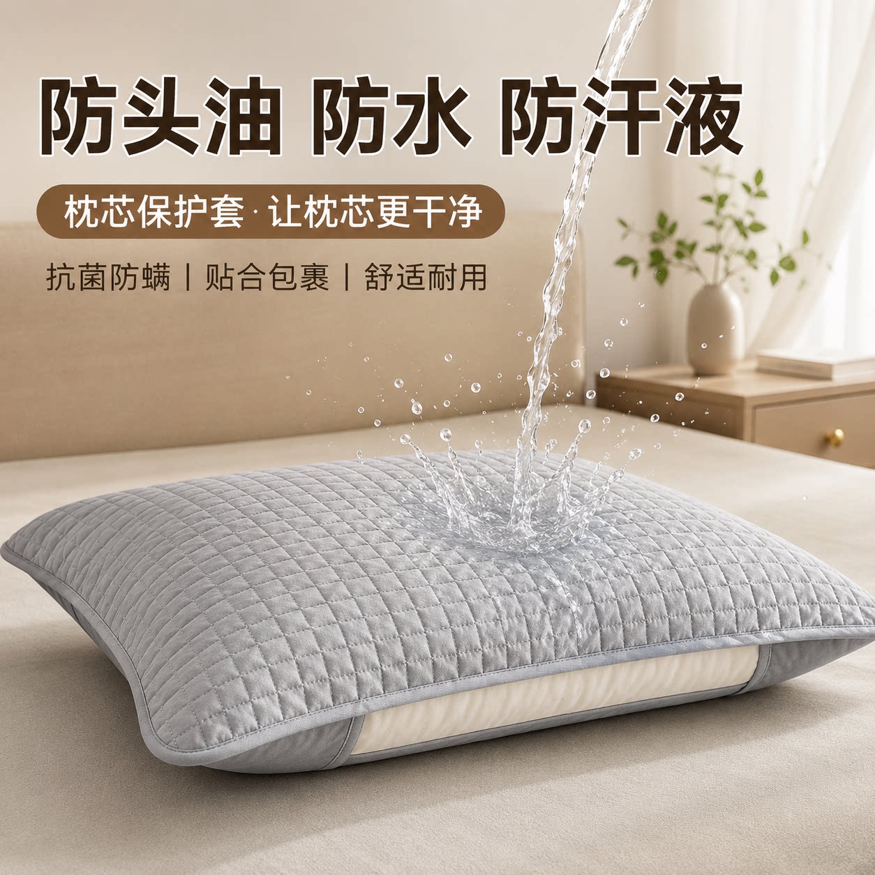 男士防头油口水枕巾内胆套