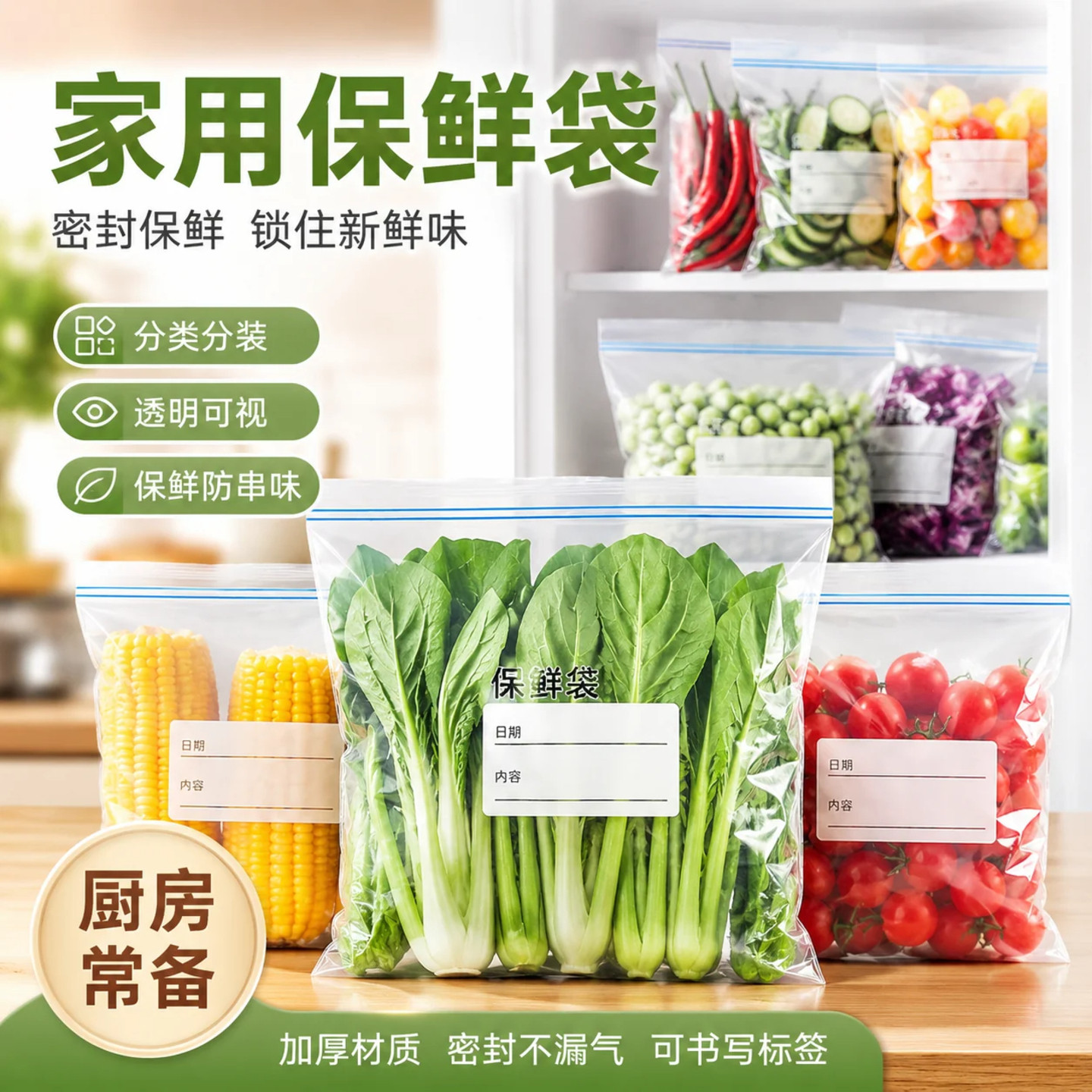食品级拉链密封冷冻保鲜袋