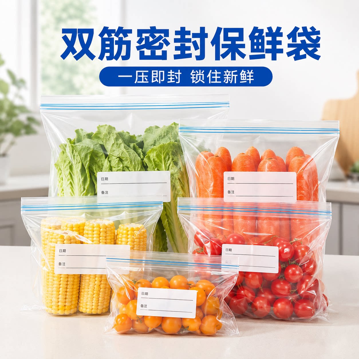 食品级密封自封冰箱冷冻保鲜袋