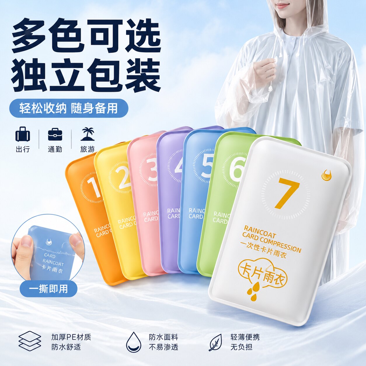 户外登山一次性加厚防暴雨雨披