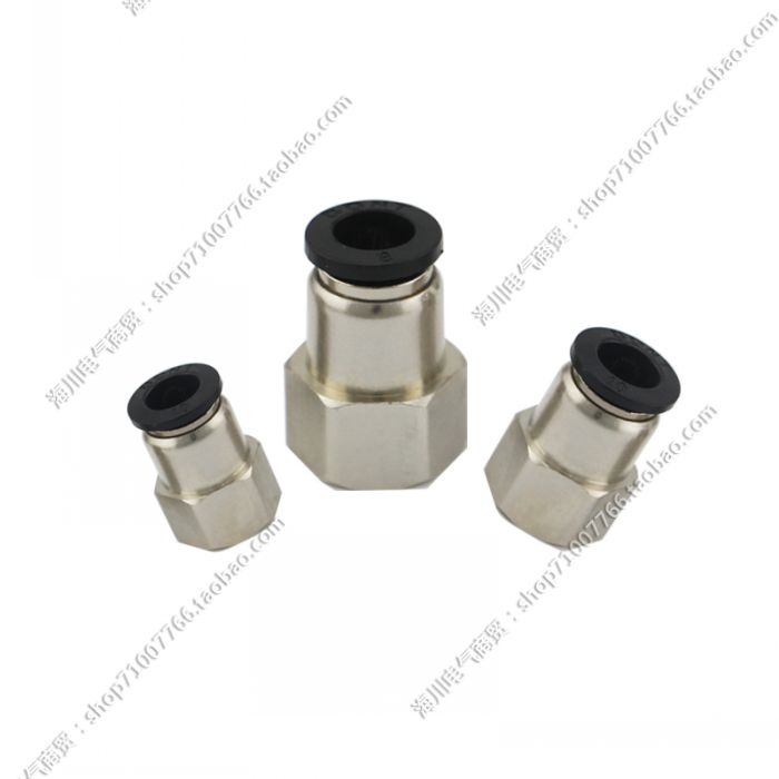 黑色气动快速接头内螺纹直通气管快插PCF4-M5/6-01/8-02/10-03