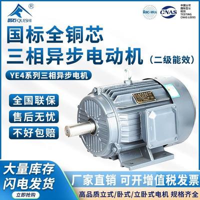 YE4三相异步电动机380V0.75/1.5/2.2/3/4/5.5/7.5W二级能效电机