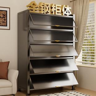 家用收纳柜靠墙一体防尘储物柜钢制简易衣柜卧室阳台铁皮柜置物架
