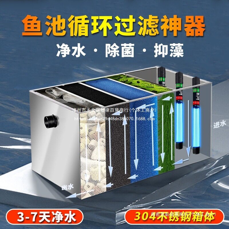 户外庭院不锈钢鱼池净水过滤器