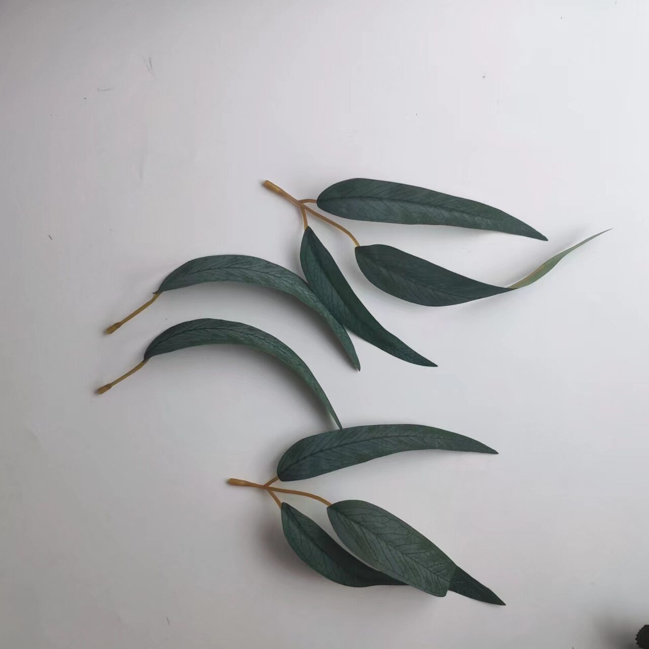 单枝带果尤加利叶 插花diy装饰仿真金钱叶 装饰带果桉树叶跨境