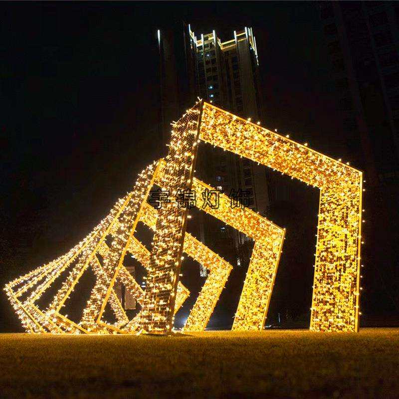 梦幻灯光节LED造型图案灯LED方形星星走廊户外节日彩灯