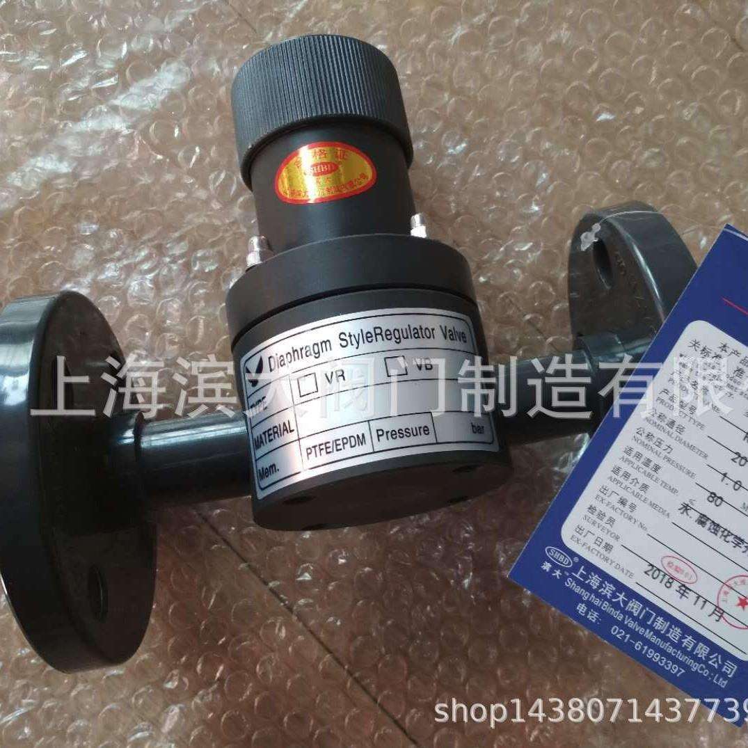 滨大阀门PE塑料法兰背压阀PP背压阀PP塑料背压阀生产
