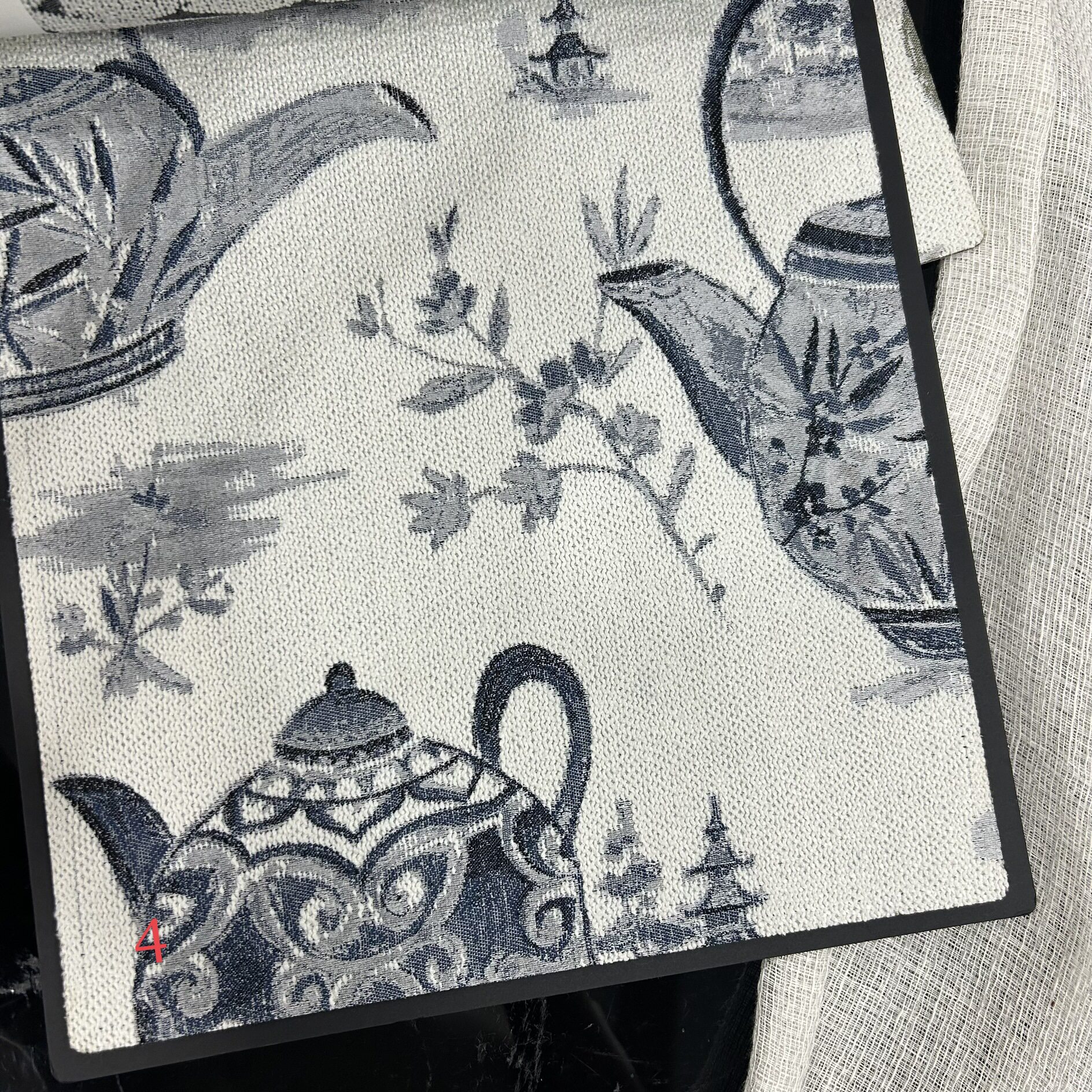 门幅280cm新中式国风器皿图案提花花布窗帘布抱枕布沙发布面料