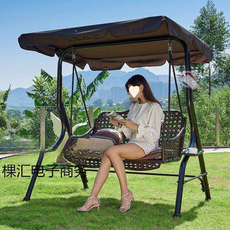 户外秋千庭院荡秋千室外双人吊床室内小院摇篮家用花园藤编摇摇椅