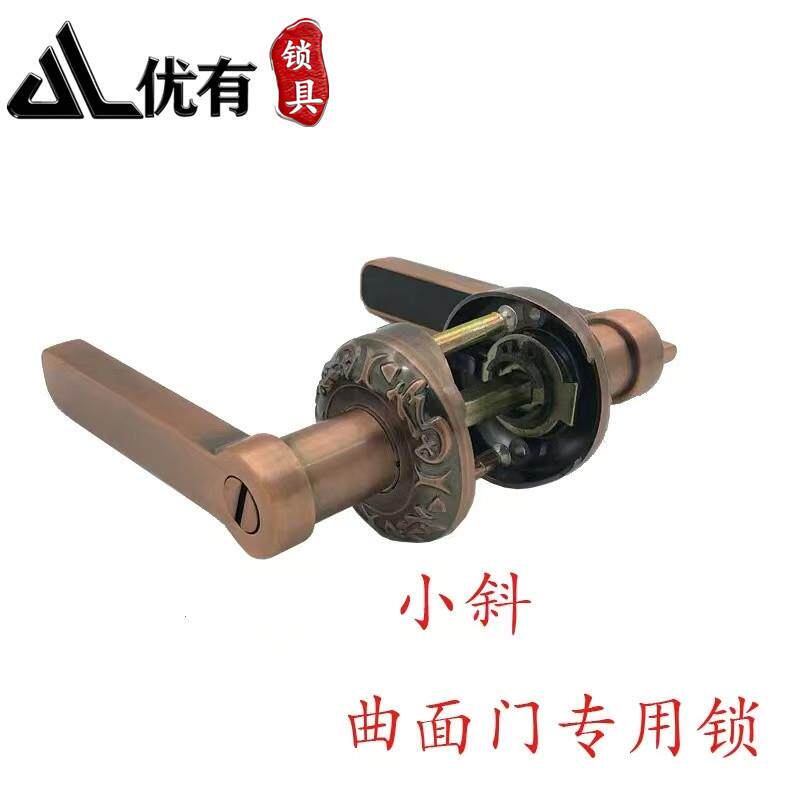 红古铜多功能防盗门把手加厚大门锁拉手入户门面板防撬板实心把手