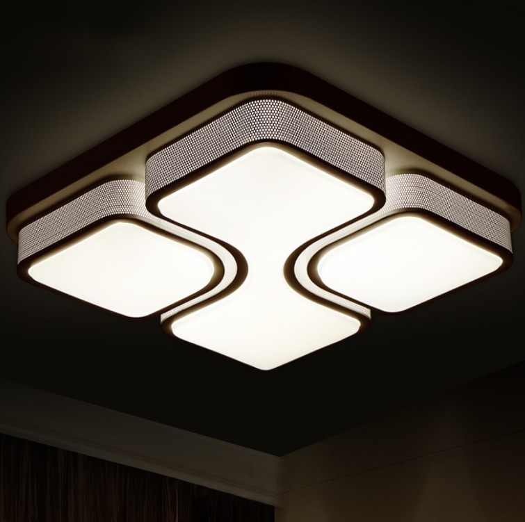 LED现代简约正方形卧室吸顶灯
