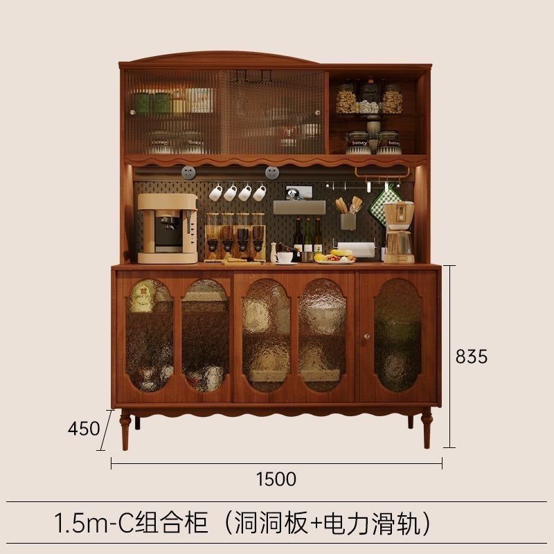实木复古美式靠墙储物高柜