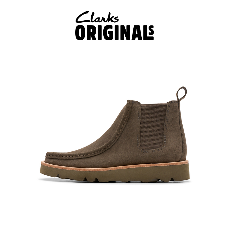 Clarks其乐Originals Walla系列女鞋复古厚底袋鼠切尔西靴